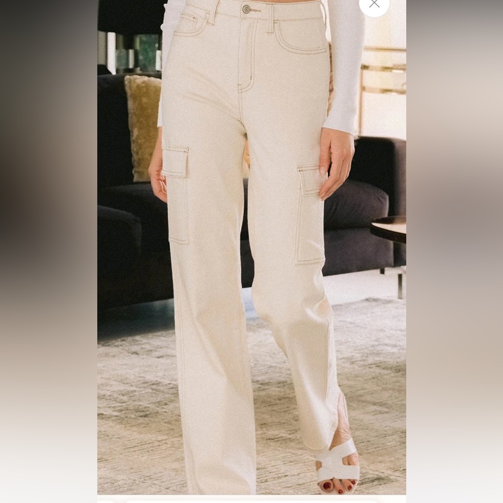 Flying monkey ecru cargo jeans 25